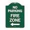 Signmission No Parking Fire Zone W/ Left Arrow, Green & White Aluminum Sign, 18" x 24", GW-1824-23618 A-DES-GW-1824-23618 - alternate 1